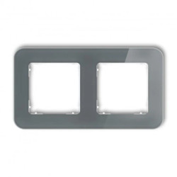 ICON Ramka uniwersalna podwójna zaokrąglona - efekt szkła (ramka: grafitowa spód: biały) 28-0-IRSZ-2