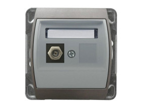 GAZELA Gniazdo antenowe pojedyncze typu "F" srebro + tytan GPA-1JF/m/18/23 OSPEL