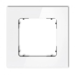 ICON Ramka uniwersalna pojedyncza kwadratowa - efekt szkła (ramka: biała spód: grafitowy mat) 0-28-IRSK-1
