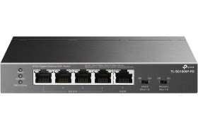 TP-Link TL-SG1005P-PD, Switch niezarządzalny, 5x 10/100/1000 RJ-45, PoE++IN