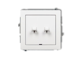 DECO Mechanizm łącznika podwójnego schodowego w stylu amerykańskim (dwa klawisze bez piktogramów) biały mat 25DWPUS-33.1 KARLIK