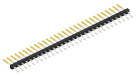 Pin header, 30 pole, pitch 2 mm, straight, black, SLY9SMD05530S