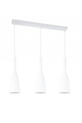 Lampa wisząca SOLIN z trzema kloszami w kształcie tubek biała nad stół LP-181/3L WH Light Prestige
