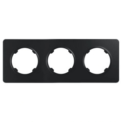 Ramka plastikowa czarna 3-modułowa OVAL