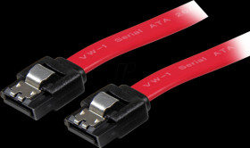 LSATA12 Cable SATA 6 Gb/s fe. &gt; SATA fe., 30 cm, red, Metal