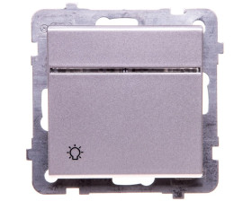 SONATA Przycisk /światło/ z podświetleniem srebro mat ŁP-5RS/m/38