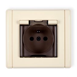 Gniazdo bryzgoszczelne 2P+Z (klapka dymna)