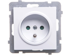 AS Gniazdo pojedyncze z/u z przesłonami białe GP-1GZP/m/00