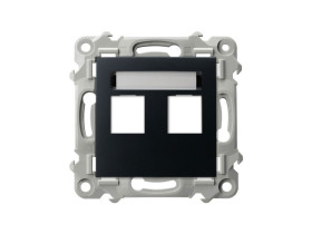 SZAFIR Obudowa gniazda podwójnego typu Keystone prosta czarny metalik GPK-2Z/p/33 OSPEL