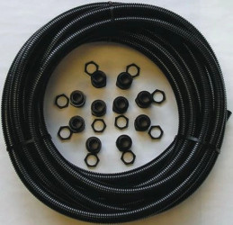 Zestaw przewodu elastycznego, Ø 25mm, dł. 10m, materiał: Tworzywo sztuczne, kolor: Czarny, IP66, -40→ +105 C,