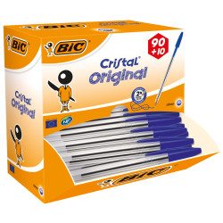 BiC Medium Cristal Blue Pen Pack 90 &#x2B; 10 Free