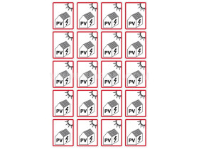 Zestaw oznaczników samoprzylepnych do fotowoltaiki TZ PV 55x43 (10 szt.) E04TZ-05010213101 ERGOM