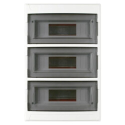 Rozdzielnica podtynkowa S-36 (N+PE) 3x12 moduły IP40 306x472x100mm drzwi transparentne dymne NEKU