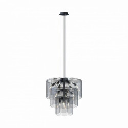 Elegancka lampa wisząca z szklanym kloszem NIRA czarna, do stylowego salonu - MD3523-14L-EBCN Zuma Line