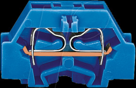 261-304 2-conductor terminal with flange, up to 2.5mm², bl