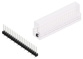 Pin header, 20 pole, pitch 2.54 mm, angled, black, 10047675