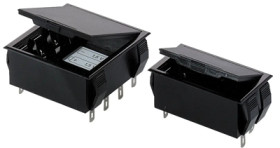 Battery compartment, plastic, (L x W x H) 70.2 x 65 x 32 mm, black, for 2 x 9V block (6LR61, 6AM6.522) or 4 x mignon (LR6, R06,