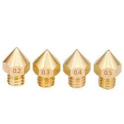 Zestaw 4x Dysz 0,2/0,3/0,4/0,5 mm - H13 - M6 - Filament 1,75mm - RepRap E3D V5 V6