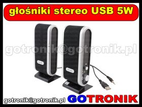 Głośniki stereo 5W / aktywne / zasilanie USB