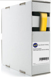 Heatshrink tubing, 3:1, (12/4 mm), PO, crosslinked, yellow, BYB-5-90F2131