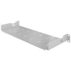 Półka do szafy Standard 19" z otworami, 170 mm, 1U, szara