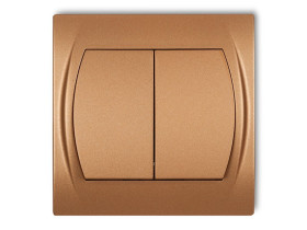 LOGO Wyłącznik podwójny świecznikowy złoty metalik 8LWP-2 KARLIK
