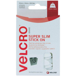 VELCRO&#xAE; Brand VEL-EC60212 Super Slim Ovals 35 x 12mm White Pack Of 18