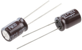 Kondensator 220 μF 25 V dc Promieniowe, Otwór przelotowy Nichicon Przewód promieniowy roztaw: 3.5 mm