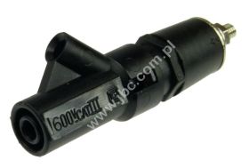 3254-F-SW Gniazdo bezpieczne 4mm, przyłącze M4, dodatkowy boczny otwór do dodatkowych połączeń, 36A, czarne, ELECTRO-PJP, 3254FS