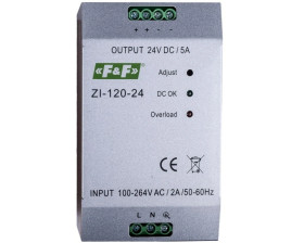 Zasilacz impulsowy 230VAC/24VDC 120W 5A ZI-120-24V