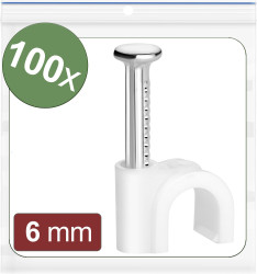 Quadrios 24CA419 Haczyki z tworzywa sztucznego 24CA419 Zakres średnicy wiązki 3 do 6 mm biały 100 szt.