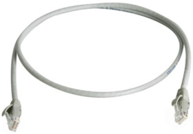 Patch cable, RJ45 plug, straight to RJ45 plug, straight, Cat 5e, U/UTP, PVC, 50 m, gray, 100009374