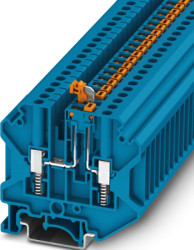 Knife disconnect terminal, screw connection, 0.2-6.0 mm², 2 pole, 20 A, 6 kV, blue, 3070305