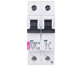 Wyłącznik nadprądowy 1P+N C 16A 10kA AC ETIMAT10 002132716