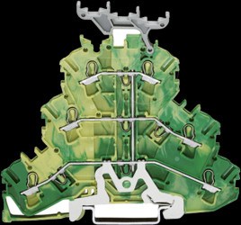2002-3237 Triple-deck conductor terminal up to 2.5 mm², green/yellow