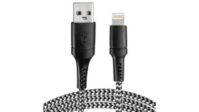 Kabel Usb - Lightning Oplot Czarno-Biały 1M Va0149 Vayox