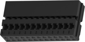 Socket, unequipped, 26 pole, straight, 2 rows, black, 965143-1