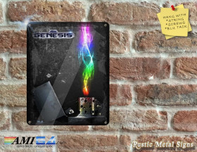 SEGA GENESIS Logo - Rustic - Metal Sign