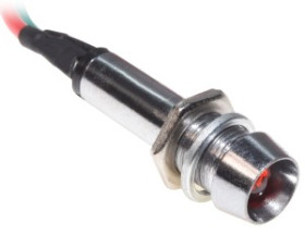 Metalowa kontrolka LED XD8 12V czerwona + przewody
