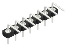 Pin header, 7 pole, pitch 2.54 mm, angled, black, 10044035