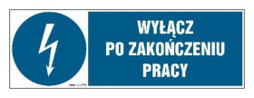 ZNAK - HF016 Używaj narzędzi o napędzie elektrycznym zasilanym napięciem 24V 45 x 15 cm PN - Płyta 1mm