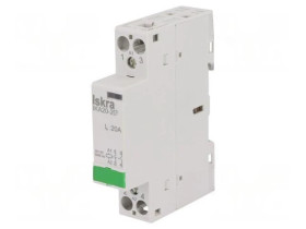 Stycznik 2-biegunowy instalacyjny 20A 24VAC NO x2 IKA 30.046.021