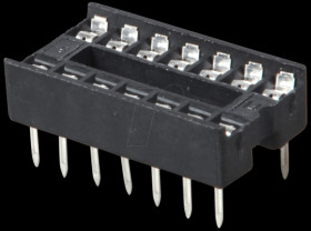 IC socket, 14-pin, double spring contact