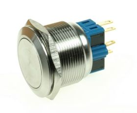 Przełącznik; przyciskowy; GQ25-11; ON-(OFF)+OFF-(ON); 2 tory; bez podświetlenia; monostabilny; na panel; 5A; 250V AC; 25mm; IP65