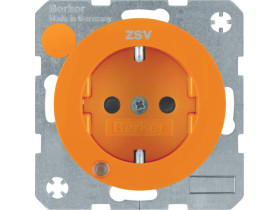 R.1/R.3 Gniazdo pojedyncze z uziemieniem schuko z diodą kontrolną LED pomarańczowy 41102007 HAGER