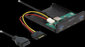 64155 Front Panel 3,5", USB 3.0, 2x Type-A, 2x Type-C