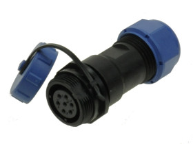 Gniazdo; SP1711C/S7-1C; 7 torów; proste; lutowany; 0,75mm2; 6-10mm; SP17; na przewód; IP68; 5A; 400V; Weipu; RoHS; SP1711/S7-1C