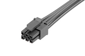 Kabel przewód-płytka, Micro-Fit 3.0, 300 V AC/DC, 8,5 A, raster: 3mm, 600mm, Cyna, Czarny