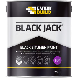 Everbuild 486938 Black Jack&#xAE; 901 Black Bitumen Paint 2.5 litre