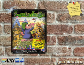 LEMMINGS Artwork on Vintage looking Rustic - Metal Sign